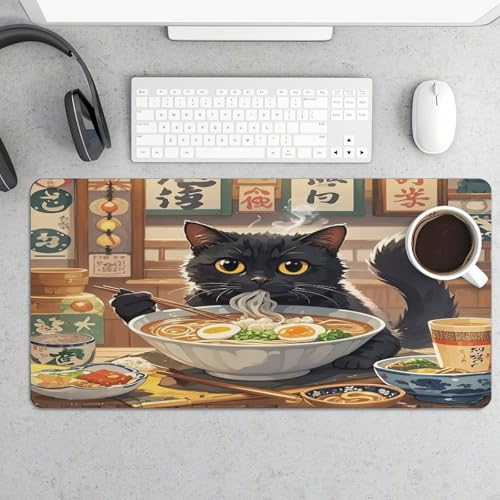 Interesting Black Cat Mouse Pad grande antideslizante 60x30 cm miniatura 5