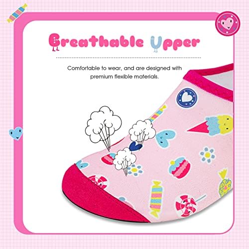 Swim Kids Beach Shoes Infant Water Shoes Toddler Barefoot Skin Baby Boys Girls Aqua Socks for Pool Garden(Bt Pink, 10.5/11UK Child=28/29EU)