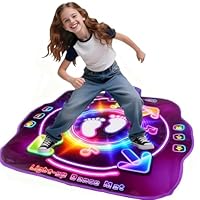 AmyBenton Dance Mat for Girls, Kids Dance Mat with Wireless Bluetooth, Light Up Music Dance Pad -5 Game Modes, Christmas Birthday Musical Dancing Toy Gifts for 4 5 6 7 8 9 10 11 12 Year Old Girls Boys