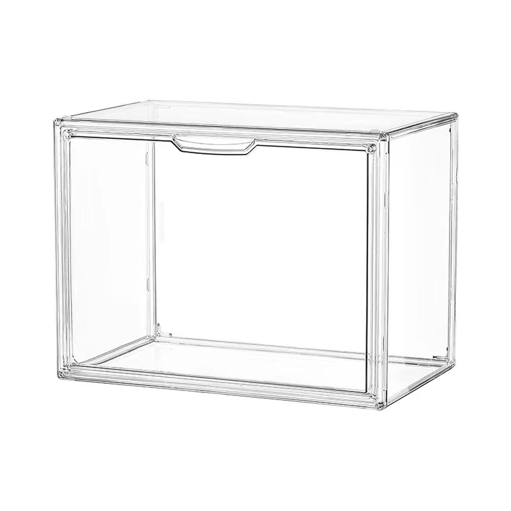 フィギュアケース 透明展示ケース 40×30×25cm 防塵レクションケース UV保護 マグネット式 前開きマグネット式扉 フィギュア・コレクション展示ケース 組み立て簡単 積み重ね可能 仕切り付き 1個 (45×33×33cm(仕切りなし), 1個)