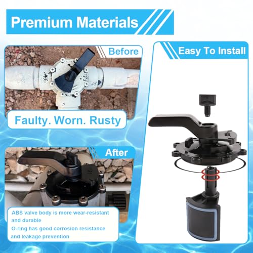 BESIMLI 2-Port/3-Port Pool Valve Rebuild Kit Compatible with Jandy 2-way/3-way 4715, 4716 Series Valves, Includes Handle 7433, Valve Cover 4606, Diverter Valve 4720, Knob 4603 (1 Pack) - Thumbnail 5