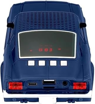 Nostaljik Araba Şeklinde Bluetooth Hoparlör, SD Kart, USB, FM Radyolu, Şarjlı Taşınabilir Speaker, Kırmızı