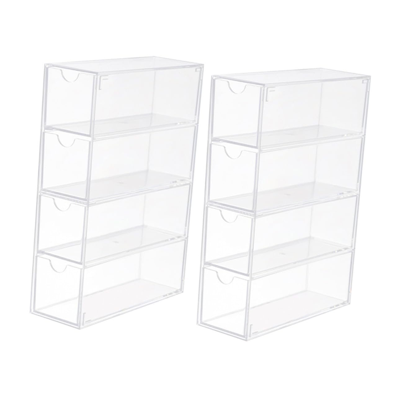 TEHAUX Caja para Gafas de Sol Acrílica Transparente 4 Capas Organizador Multifuncional para Escritorio 2 Unidades Almacenaje Compacto