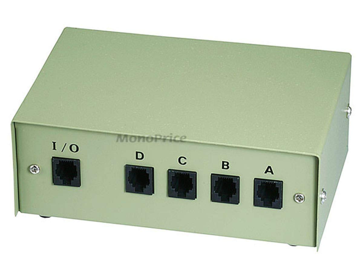Monoprice 101372 Boîtier de commutation 4 voies RJ11/RJ12 ABCD 6P6C