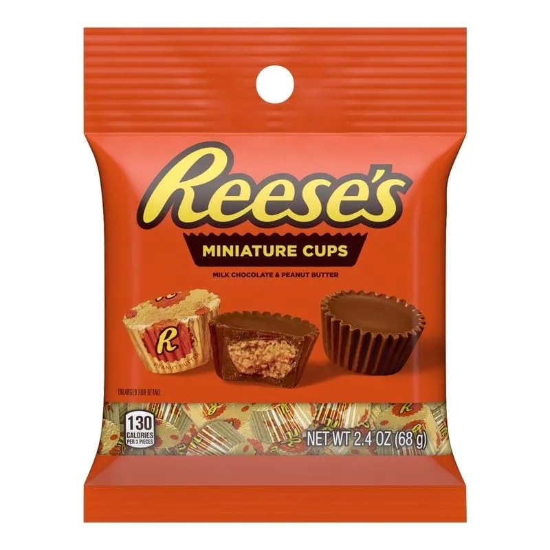 Reese's Miniature Cups | Chocolate ao Leite com Manteiga de Amendoim Importado dos EUA - Pacote de 68g