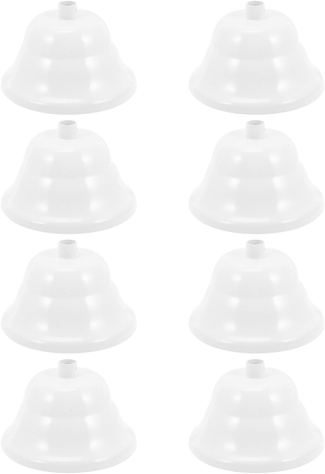 8pcs Light Canopy Kit - 3.54" Bell Shape Ceiling Cover Plate - Vintage Metal Chandelier Mounting Plates for DIY Crystal Pendant Light Fixtures White