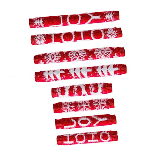 ARTIBETTER 8Pcs Christmas Refrigerator Handle Protectors Knitted Cotton Cloth Fridge Microwave Oven Door Covers Festive Decorative Washable Covers for Kitchen Appliances