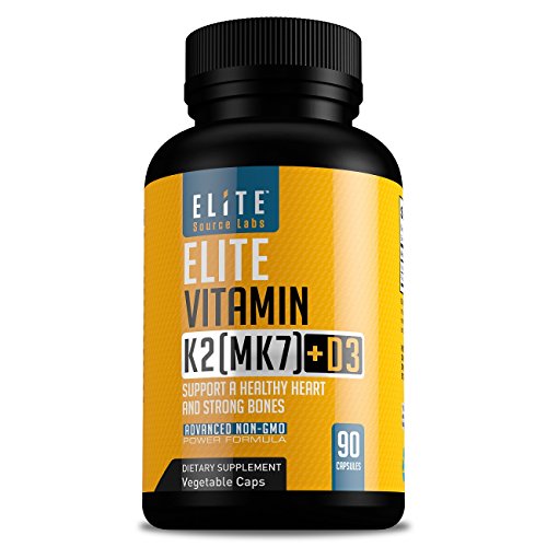 Vitamin D3 5000IU with K2 180 Mcg - Potent Vitamin D & K Complex Supports Bone, Immune, and Heart Health - Get Rid of Daily Fatigue to Feel Stronger and Have More Energy - 90 Capsules