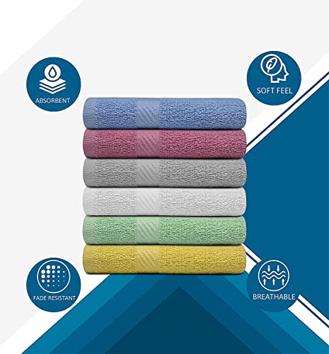 Zuperia 100% Cotton Bath Wash Cloths - 12 Pack - 12" X 12"- Highly Absorbent Soft Washcloths For Face, Gym Towels, Hotel Spa Quality, Reusable Multipurpose Towels (12 Pack, 12 Multi Colors) #TOP2