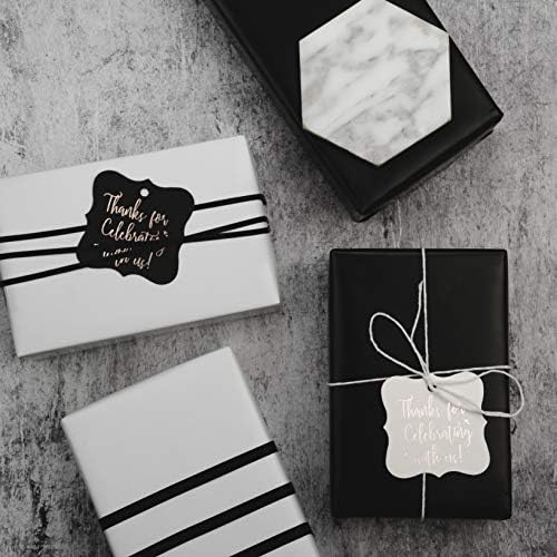 RUSPEPA Black Glossy Wrapping Paper - Solid Color for Wedding, Birthday, Shower, Congrats, and Holiday Gifts - 76 cm x 10 m