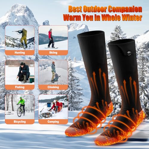 Heated Socks APP Control for Men and Women - Rechargeable Smart Foot Warmers for Outdoor Activities