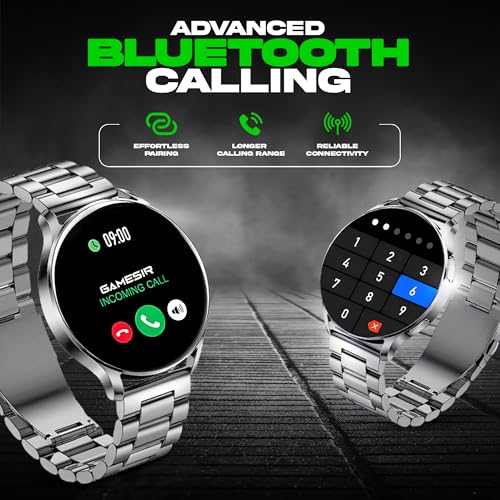 Image of GameSir Active 5 Smart Watch AMOLED Display 1.3 inch Screen, 360 * 360 Resolution, IP68 Waterproof with Multiple Watch Faces Bluetooth Calling Round Dial Smartwatch for Men & Women (Metal-Silver)