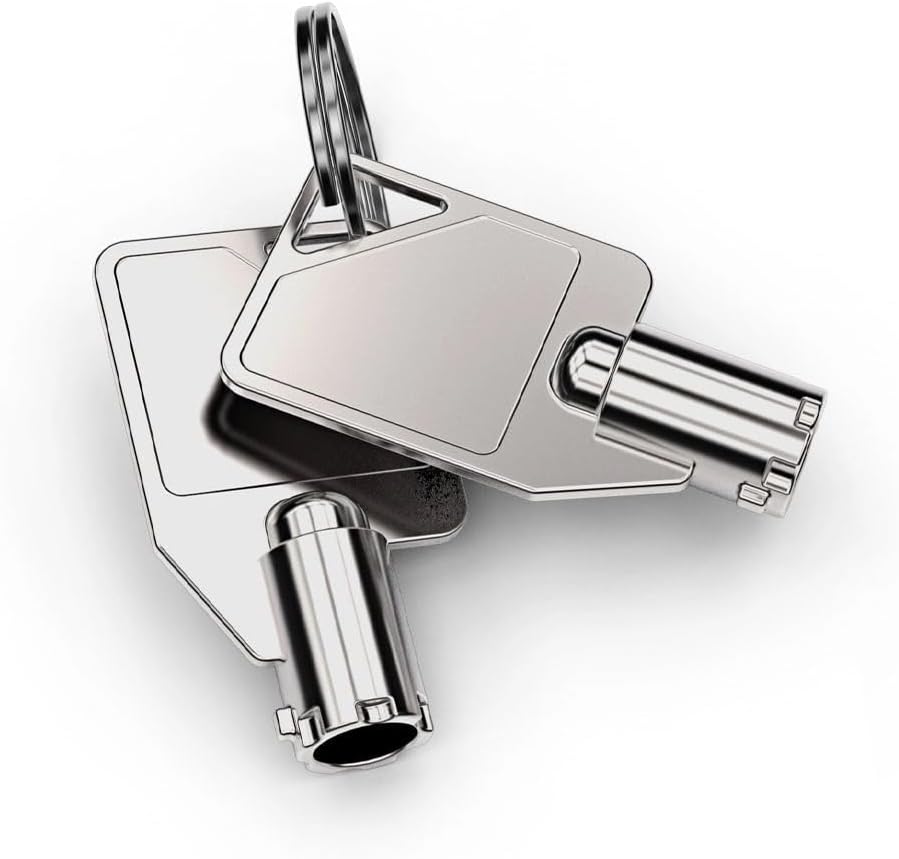 Compulocks Keyed Double Head Cable Lock Black Dual Head Coiled Cable, W125864060 (Black Dual Head Coiled Cable Keyed Lock, 2 Keys, Galvanized Steel, Black)