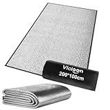Vicloon Aluminium Isomatte Camping, 200x100 cm Alu Isomatte Schaummatten, Wasserdicht Thermomatte Bodenmatte, Lsoliermatte Lsolierdecke, Thermomatte Kompakt Leich für Camping Yoga Sport