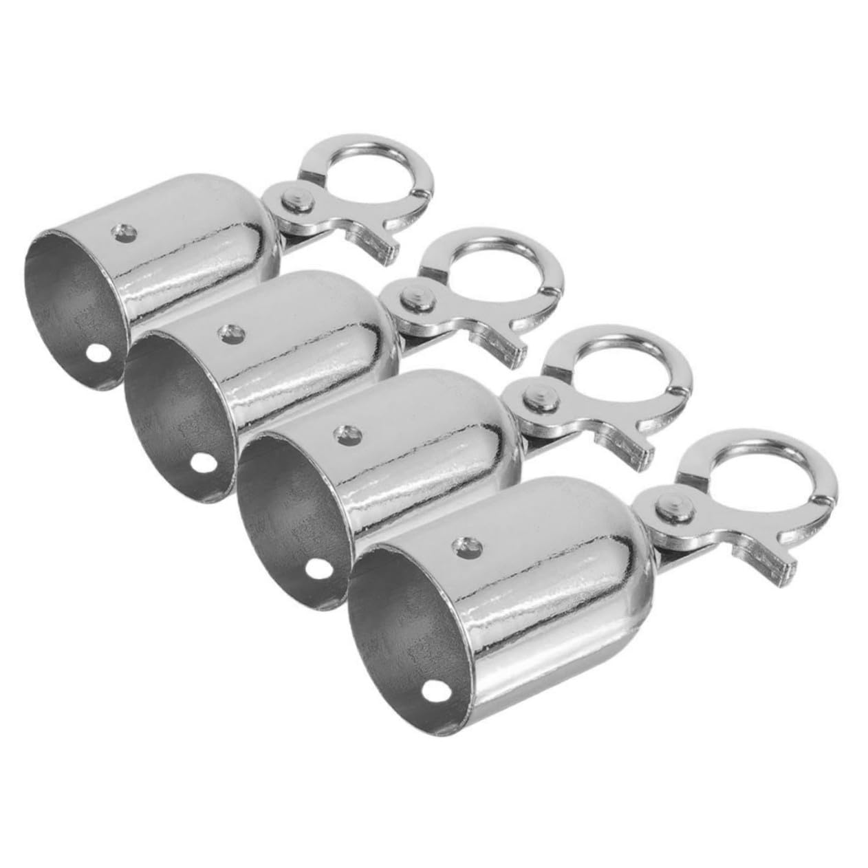4 tapones de cuerda con ganchos de acero inoxidable topes de extremo para cuerdas de cierre y barandillas, montaje rápido, barrera de seguridad, accesorios para interiores y exteriores