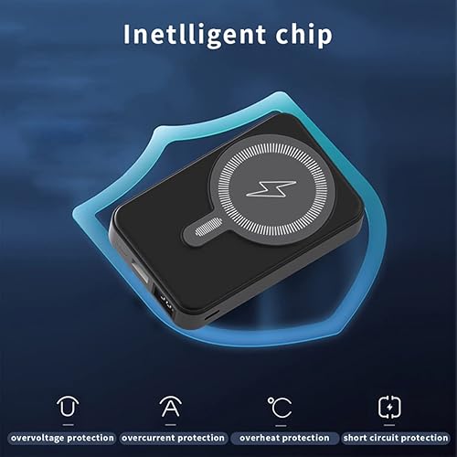 Miniatura 7 de 8AMTECH Cargador portátil de 10000 mAh, banco de energía inalámbrico magnético de 15 W, carga rápida con soporte plegable para iPhone 141312 Series