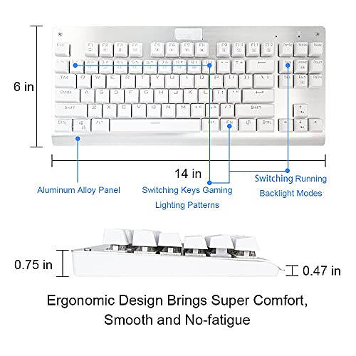 Teclado mecánico de 87 teclas compacto con interruptores marrones para evitar ruido 5