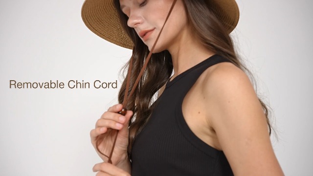 Sombrero de paja para mujer XL beis ala ancha verano miniatura 7