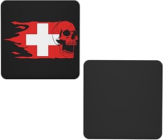 Skull Swiss Switzer Switzerland Flag Refrigerator Magnet Multishaped Refrigerator Sticker Magnets for Classroom, Kitchen, Home Decorative