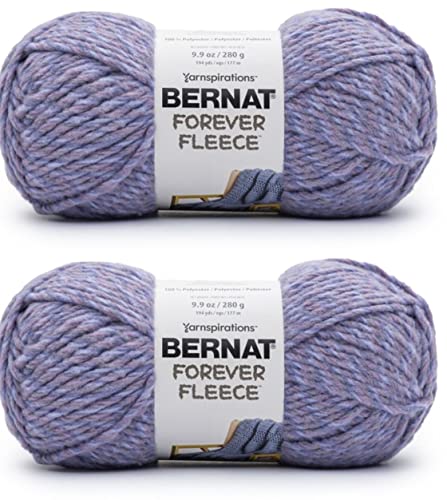 Image of Bernat Forever Fleece Violet Haze Yarn - 2 Pack of 280g /9.9oz - Polyester - 6 Super Bulky - 194 Yards - Knitting /Crochet
