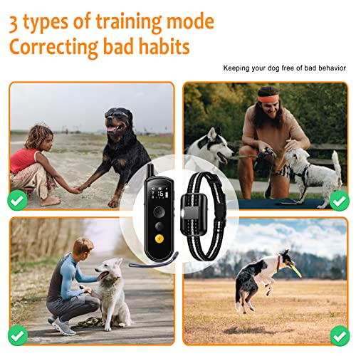 Training Collar-Zooblu Electric Dog Shock Collar With Remote 2000Ft For Small Medium Large Dogs-Ipx8 Waterproof Rechargeable E Collar With Light,Beep,Vibration,Shock And Keypad Lock Training Modes #TOP4
