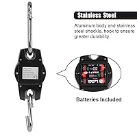 Vista 6 de Fuzion Báscula colgante de 660 libras, báscula de grúa resistente, cuerpo de aluminio, gancho de acero inoxidable, báscula de elevación Hoyer