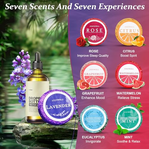 JoJowell Shower Steamers Aromatherapy - 21Pcs Birthday , for Mom Wife Grandma from Daughter Son, Self Care with Natural Essential Oils Relaxation Home SPA Gift Set