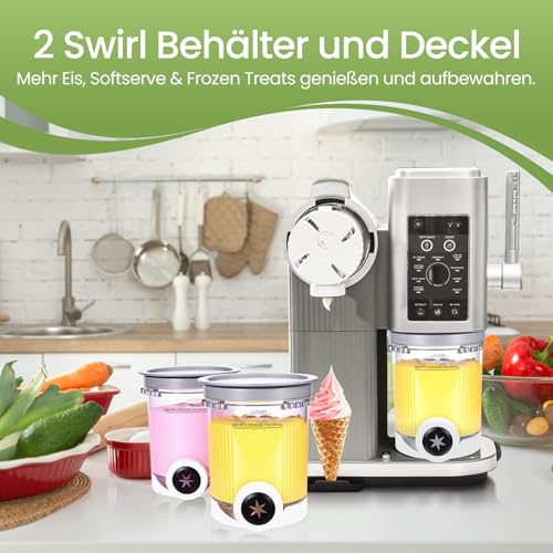 YONHESHI 2 Stück für Ninja Swirl Creami Behälter 480 ml Eisbehälter - Kompatibel mit Ninja Creami NC701 & NC700 Serie Eismaschinen - BPA-frei & Spülmaschinenfest