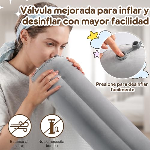 Miniatura 5 de Evinyep Barandilla De Cama Inflable Para Niños Pequeños, Portátil Y Plegable Para Barrera Seguridad Niños Cama, Barandilla De Seguridad Antideslizante, Para Cama Individual Doble Size