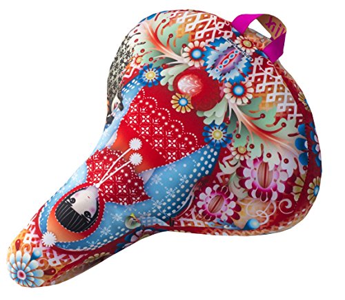 Liix Fahrradsattelbezug Catalina Estrada Girl rot | wasserdicht | 600D Polyester mit PVC-Beschichtung