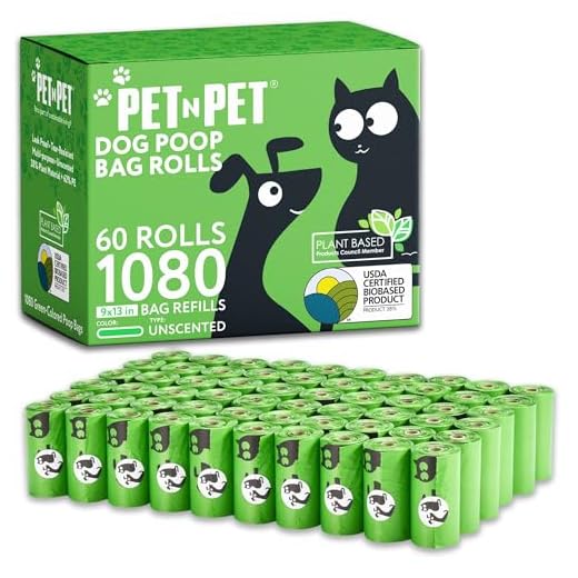 PET N PET Dog Poop Bag USDA Certified 38% Biobased Poop Bags 1080 Counts 60 Rolls 9x13 Inches Dog Bags for Poop