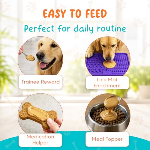 Image of Pups & Paws Skin & Coat Peanut Butter for Dogs, 350g Flax Seed Enriched Dog Treat & Food Topper, Xylitol Free High Protein Training Reward for Puppies & Adult Pets
