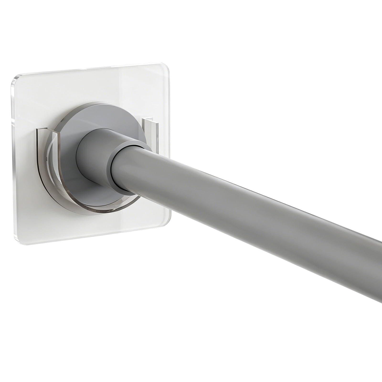 Carbon Steel Spring Curtain Rod 14-102in Adjustable Shower Curtain Rod No Drill, for Windows Bathrooms Closets(Grey,135-220cm/53-86in)