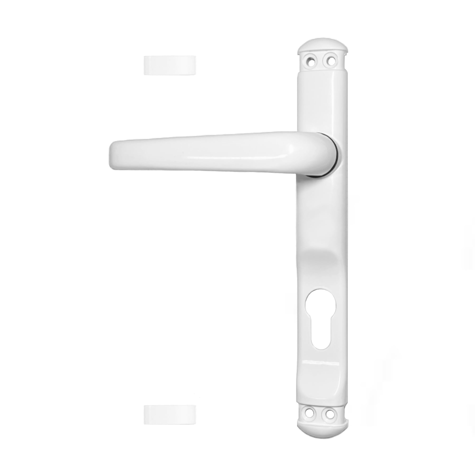 Manillas Para Puerta Exterior con Bocallave | Tirador con Bocallave (Juego) | 225 x 29 x 48 mm | Color Blanco