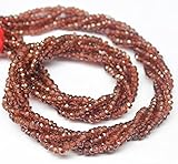 LKBEADS 5 Strand Lot Natural Garnet Faceted Micro Rondelle Gemstone Loose Craft Beads 13' 3mm