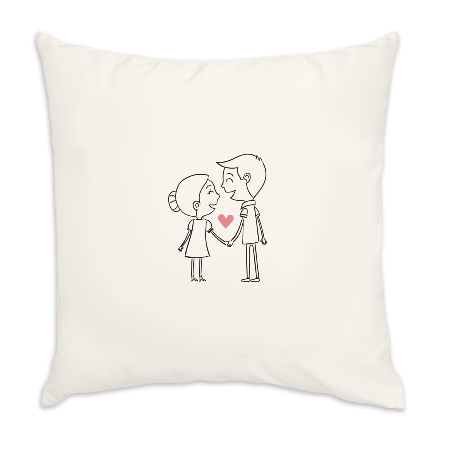 Coussin velours blanc mains de couple unies pour symboliser votre amour au quotidien 40x40 cm