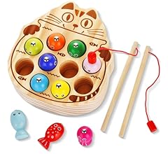 Jovarous Montessori Toys for Toddlers 1 2 3 4 5 Years Old, Wooden Magnetic Fishing Game for Preschool Education, Learning F…