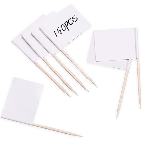 [150PCS] Toothpick Flags, Blank Cheese Markers, White Food Labels for Party Buffet