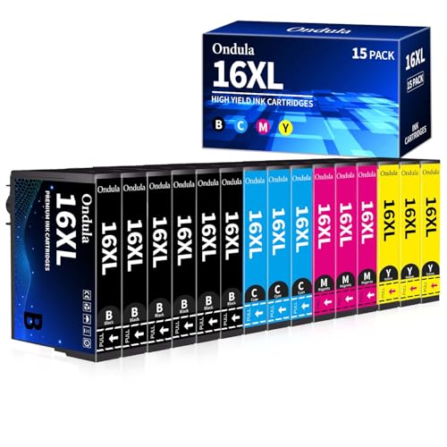 Ondula 16XL cartuchos de tinta compatíveis para Epson 16XL 16 XL para Workforce WF-2510 WF-2630 WF-2750 WF-2760 WF-2010 WF-2520 WF-2530 WF-254000 WF-2. 650 WF-2660 (6 preto, 3 ciano, 3 magenta, 3