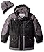 Rothschild Big Boys' Heavyweight Coat with Hat, Black, Medium/10-12