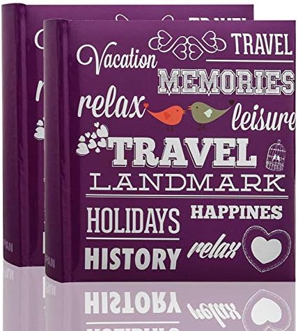 2 x Photo Album 200 6 X 4'' / 15 x 10 cm Photos Slip in Picture Album CD/DVD Pocket Memo Writing Area - Gifting Album by Arpan (Vintage Art Deco Style)