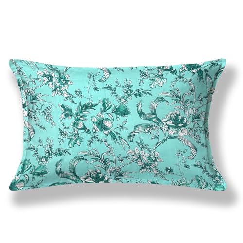 Image of 300 TC Floral Pattern Cotton Blend Single Bed Bedsheet for Single Bed with 1 Pillow Cover | Wrinkle Free Soft Hypoallergenic | Bedding Set Lightweight Breathable Bed Sheet - 60X90 inch