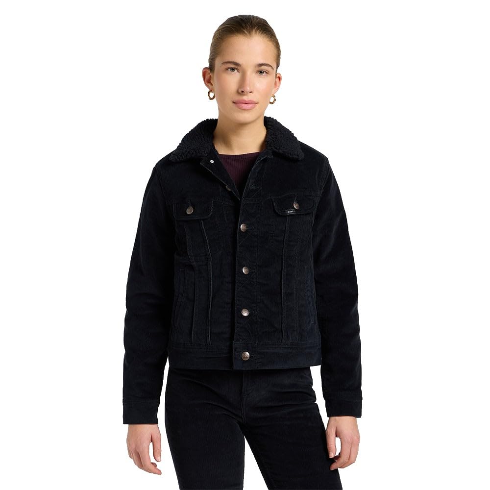 Lee Women's Sherpa Rider JKT Denim Jacket, Unionall Black, XS