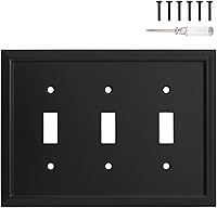 Vista 18 de Placa de pared, cubiertas de salida dúplex, cubierta de interruptor de luz en negro mate - variedad de 13 estilos de placa de salida eléctrica