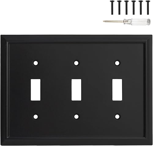 Miniatura 18 de Placa de pared, cubiertas de salida dúplex, cubierta de interruptor de luz negra mate, placa de cubierta de toma de corriente eléctrica de fibra