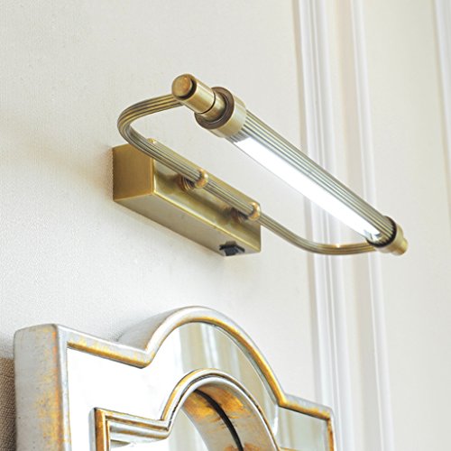 Commode lampes miroir de maquillage en cuivre véritable et éclairage LED chic - 6