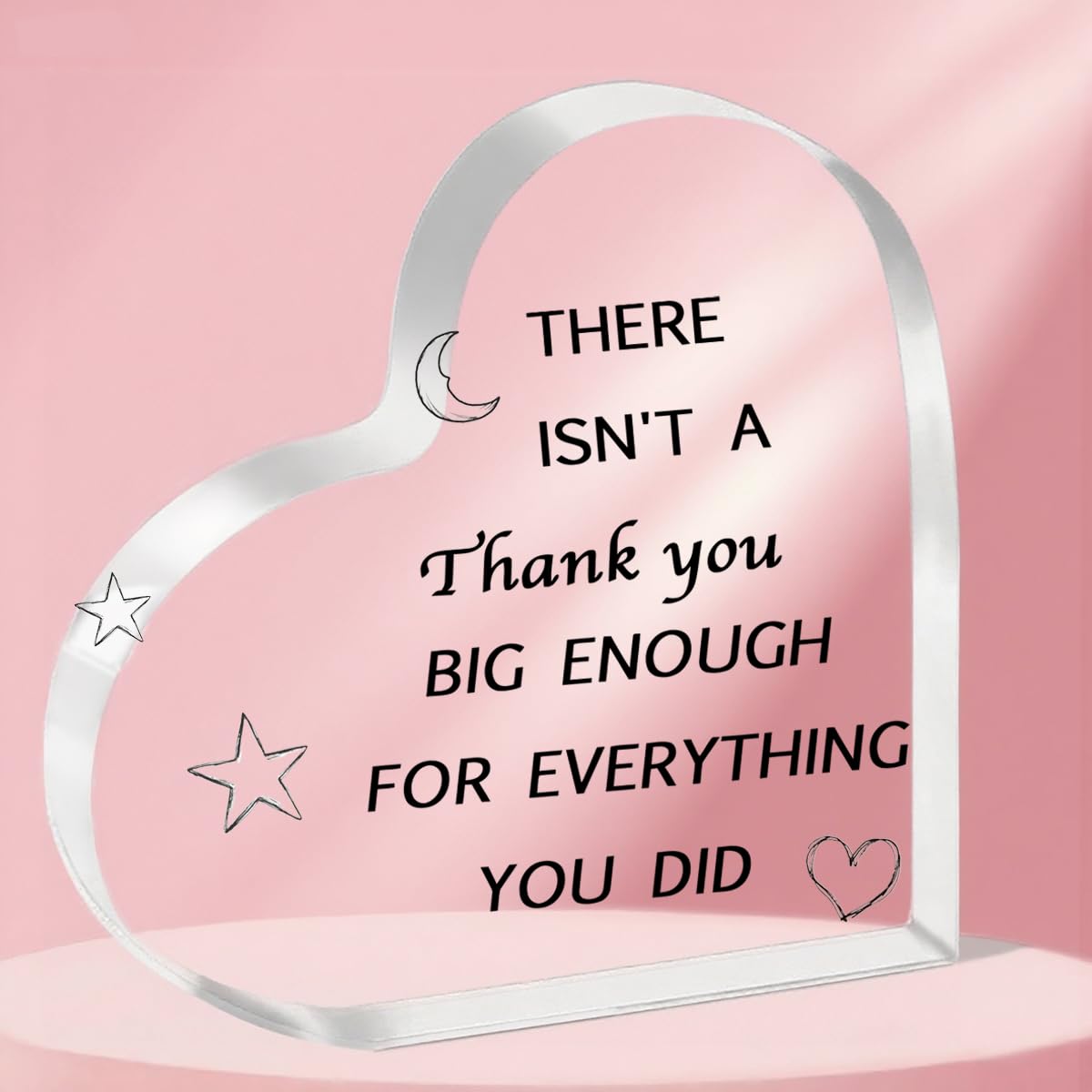 Tovii Women's For Colleagues 3 Thank You Gift For & Men – Acrylic Heart Plaque Appreciation Gifts 9.8×9.8×1Cm, Thank You Gifts For Boss, Coworker, Teacher, Nurse, Volunteer, Mentor
