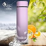 London Sip Multi-Purpose Travel Mug and Tumbler Fruit Infused Flask Hot and Cold Double Wall Stainless Steel Thermos with Extra-Long Infuser, Gentle Lilac, Pack of 2 - Image 2