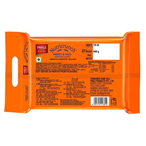 Image of Parle Nutricrunch Honey&Oats Digestive Cookies, 600 Grams