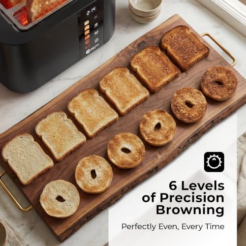 Image of Balter Toaster 2 Slice, Bagel Function, Stainless Steel, Touch Screen, Built-in Rack, Extra-Wide 1.5 inch Slots for Thick Breads & Bagel, Timer, BPA-Free, Removable Tray, Black